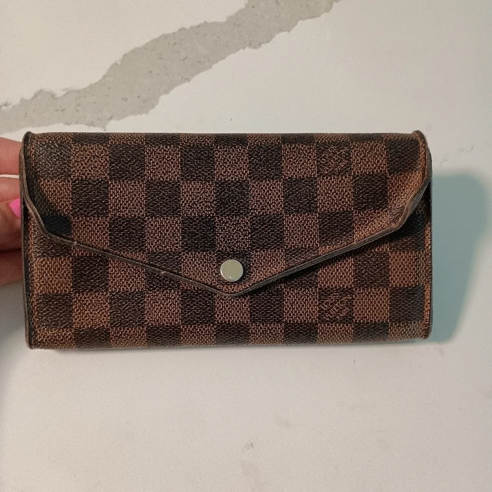 Authentic Louis Vuitton Damier Ebene Josephine Long Bifold Wallet